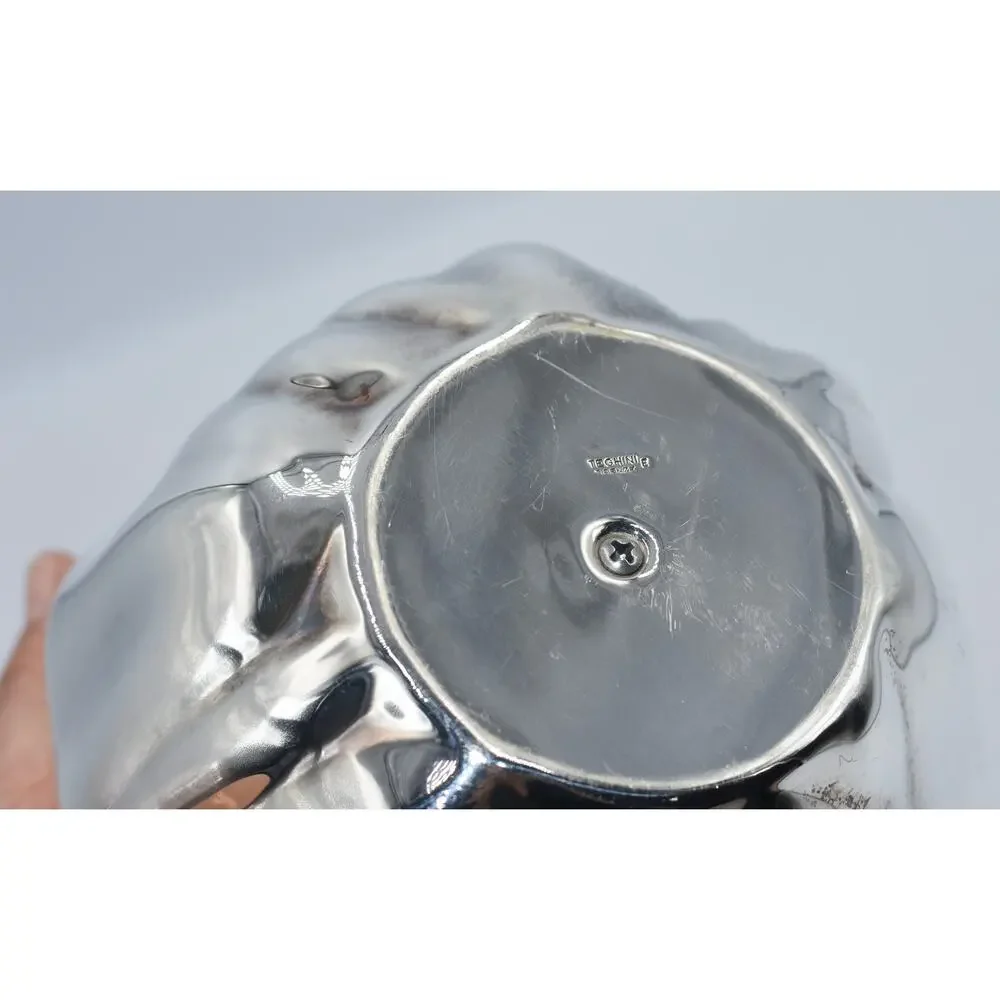 Vintage Silver Plated Pumpkin Ice Bucket by Teghini, Firenze, Italy c.1970